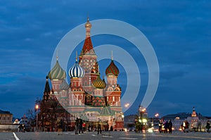 Saint Basil`s Cathedral in Red Square in Moscow, Russia