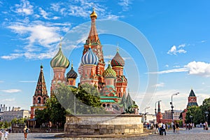 Saint Basil`s cathedral on Red Square in Moscow, Russia