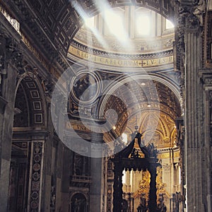 Saint Peters Basilica, rays of faith, light