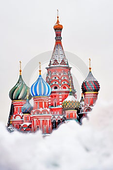 Saint Basils Cathedral in Moscow in winter photo
