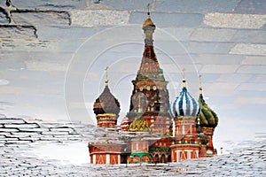 Saint Basils cathedral on the Red Square in Moscow photo