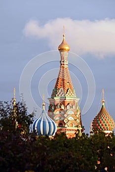 Saint Basils cathedral on the Red Square in Moscow in summer