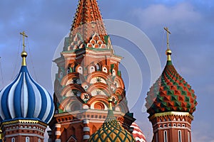 Saint Basils cathedral on the Red Square in Moscow in summer