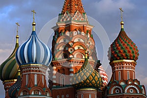 Saint Basils cathedral on the Red Square in Moscow in summer