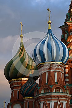 Saint Basils cathedral on the Red Square in Moscow in summer