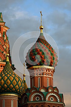 Saint Basils cathedral on the Red Square in Moscow in summer