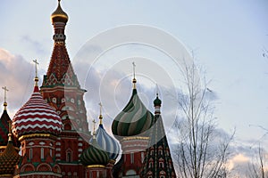 Saint Basils cathedral on the Red Square in Moscow in summer