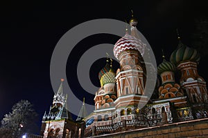 Saint Basils cathedral on the Red Square in Moscow in winter