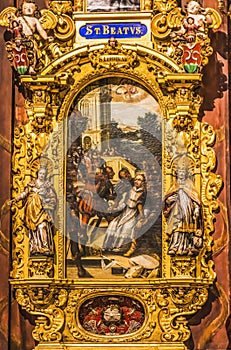 Saint Beatus Painting Altar Saint Leodegar Church Lucerne Switzerland