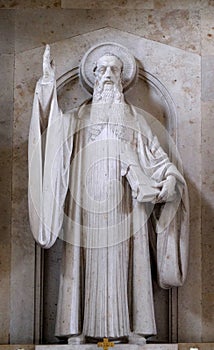 Saint Benedict, altar in Munsterschwarzach Abbey, Benedictine monastery, Germany
