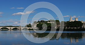 The Saint Benezet bridge, the old city, Avignon, Vaucluse department, France