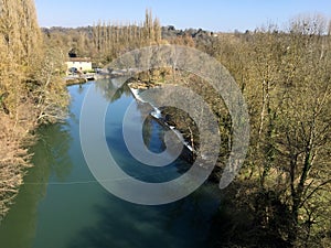 Saint-BenoÃ®t river clain view from viaduct Poitou Charentes France