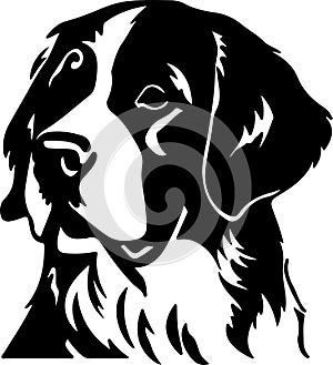 Saint Bernard Black Silhouette Generative Ai