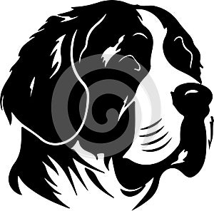 Saint Bernard Black Silhouette Generative Ai