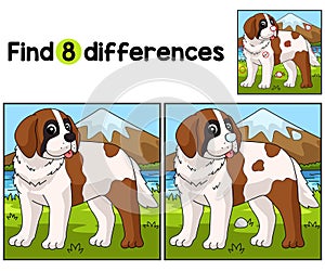 Saint Bernard Dog Find The Differences