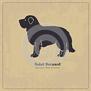Saint Bernard dog silhouette