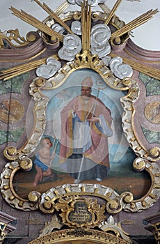 Saint Blaise, altar of the Holy Three Kings in the Church of the Assumption in Klostar Ivanic, Croatia