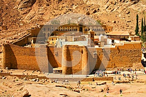 Saint Catherine`s Monastery Sacred Monastery of the God Trodden Mount Sinai, mouth of a gorge at the foot of Mount Sinai, photo