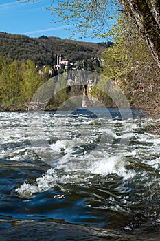 Saint Cirq Lapopie in Lot department , french village