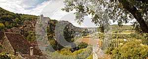 Saint-Cirq-Lapopie in Panoramic view France