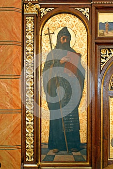 Saint Cyril, detail of Iconostasis in Greek Catholic Co-cathedral of Saints Cyril and Methodius in Zagreb