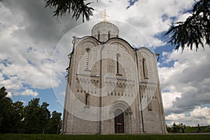 Saint Demetrius orthodox cathedral summer cloudy sky