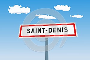Saint-Denis city sign in France photo