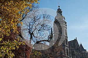 Saint Elisabeth Cathedral and autumn trees