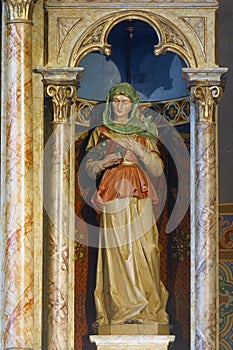 Saint Elizabeth, statue on the high altar in the church of the Visitation of the Blessed Virgin Mary in Garesnica, Croatia