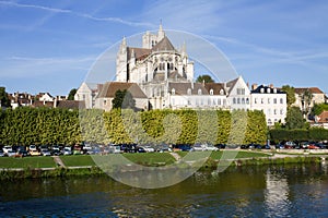 The Saint-Etienne cathedral in Auxerre city