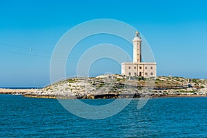 Saint Eufemia Lighthouse in Vieste, Foggia Province, Puglia Apulia, Italy.