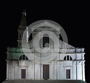Saint Euphemia church in the night in Rovinj on Croatia
