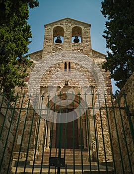Saint Feliu facade main entrance parish church