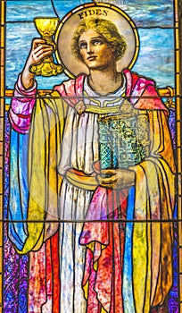 Saint Fides Faith Stained Glass Church Saint Augustine Florida