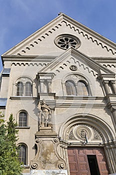 Saint Florian statue at Carmelita Basilica. Keszthely, Hungary. photo