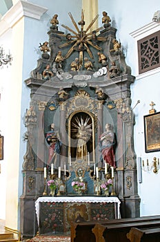 Saint Francis of Assisi altar in the church of Saint Catherine of Alexandria in Krapina, Croatia