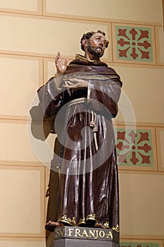 Saint Francis of Assisi, statue in the church of the Annunciation of the Virgin Mary in Velika Gorica, Croatia