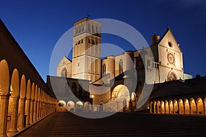 Saint Francis church after sunset