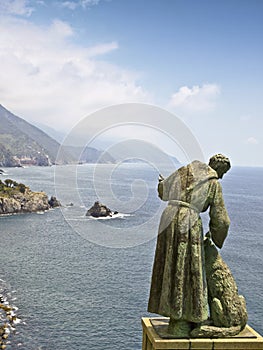 Saint francis statue cinque terra italy