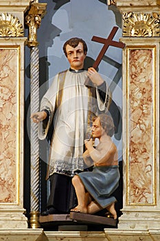 Saint Francis Xavier, statue on the main altar in the church of the Holy Trinity in Donja Stubica, Croatia photo