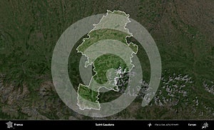 Saint-Gaudens highlighted, France. Satellite B photo