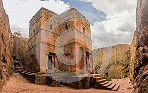 Saint George (Bet Giyorgis) rock-hewn church in Lalibela, Ethiop