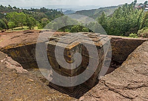 Saint George (Bet Giyorgis) rock-hewn church in Lalibela, Ethiop