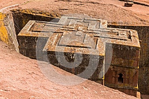 Saint George (Bet Giyorgis) rock-hewn church in Lalibela, Ethiop