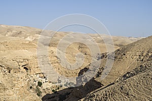 Saint George Church build in rock, Israel border with Jordan