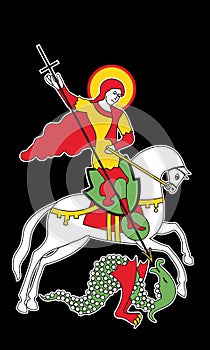 Saint George defeats the serpent