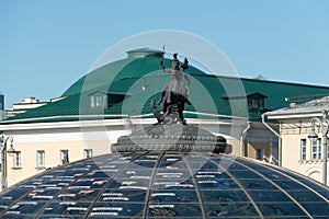 Saint George on the dome of the Okhotny Ryad shopping center