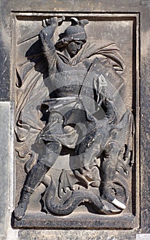 Saint George the fights the dragon photo