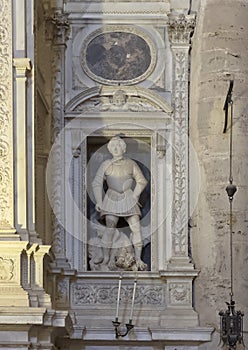 Saint George by Ottaviano Lazzerini in the main altar of the Church of San Biagio in Montepulciano, Italy.