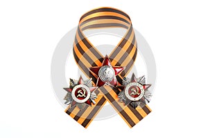 Saint George ribbon with orders of Great Patriotic